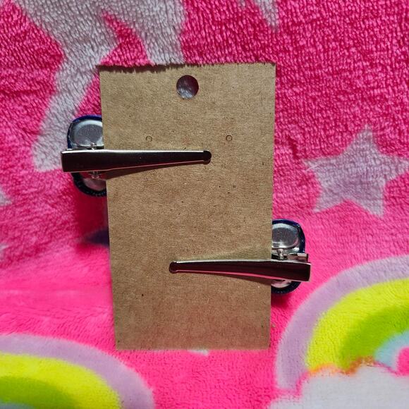 Dark Blue Monster Tab Hair Clip Set - Picture 2 of 2